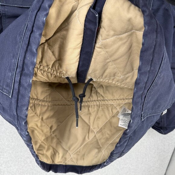 Carhartt Flame Resistant Duck Traditional Coat Size L Navy Quilt Lined 3 Warmest - Picture 10 of 16